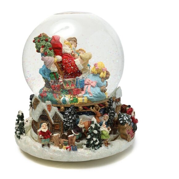 Kirkland Musical Christmas Snow Globe Santa Musical Holiday Glitter Reindeer - Picture 5 of 15